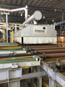 Tenova Loi roller hearth annealing furnace, inlet roller table, inlet suction device