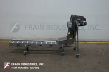 Image for 12" wide x 10.6' long, Tuc #TECONV-L-75, inclined compression conveyor, 72" long bottom horizontal run with an 18" infeed height to 40" long inclined compression belt zone