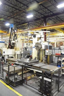 4.92" Kearns & Richards #125L, 5-Axis CNC table type horizontal boring mill, Fanuc 18iM, remanufactured'02