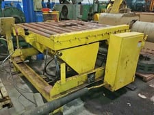 6000 lb. x 60 outside dimension Braner, downlayer, 3.5" dia x 61" face rolls, in-line discharge