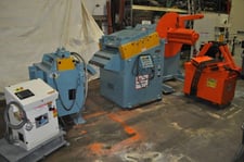 10000 lb. Coe Press Equipment, servo feed line, 30" x .090", 36" mandrel, 60" OD, 17"-21" ID, hydraulic