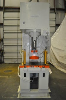 100 Ton, Denison #C94-Special, hydraulic c-frame press, 15" stroke, 24" daylight, 12" ram, 75 HP
