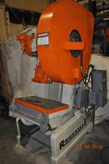 60 Ton, Rousselle #6, OBI press, 4" stroke, 11" Shut Height, air clutch & brake, 90 SPM