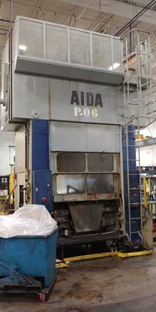 220 Ton, Aida #PMX-L2-200(1), straight side double crank Link Drive, 7.8" stroke, 18.7" Shut Height, air