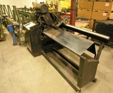 Adige #tt640, cold saw, 3-1/8" rounds, 3-1/8" x 2-3/4" rectangle, 62-984 FPM, length stop