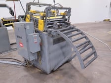 30" x .093" Rowe, flat & shape straightener, 7-rolls,entry & exit pinch rolls w/air lift