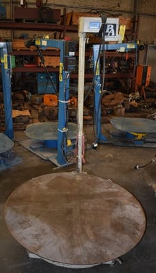 3500 lb. Pennsylvania Industries #PR-2, horizontal pallet decoiler, 36" table diameter, 48" platform capacity