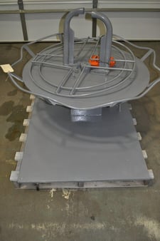 4000 lb. Lewis, non-powered wire decoiler, 42" table diameter, 17" table height, hydraulic drive