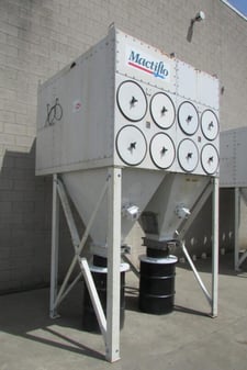 11000 cfm Mac Process #2MTF16, (16) cartridge filters, automatic pulse clean, 4720 sq.ft.