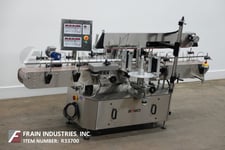 Tronics #3S3, Stainless Steel, right hand, front, back & wrap pressure sensitive labeler, hand crank
