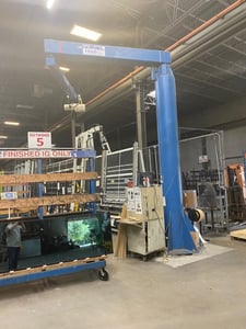.5 Ton, Gorbel jib crane with electric chain at hoist, ready to ship (2 available)