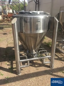 14 cu.ft., Tote Systems Tote, 316 Stainless Steel, 400 liter, 36" diameter x 12" straight side, 24" cone