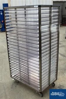 Stainless Steel Rack, w/ 24 30" x 20" Lexan-type Shelves, #2956-27