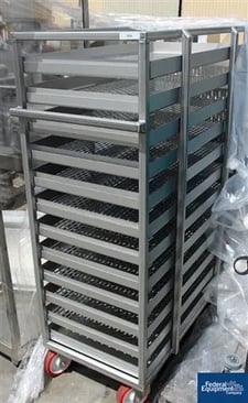 Trolley, with 36" x 24" perforated, trays, all aluminum, #2956-30