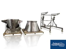 Glatt Wurster HS Insert, 32", Stainless Steel, (3) Wurster tubes with spray guns, expansion chamber and