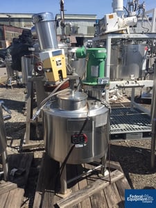 20 gallon Lee #20UPBT, twin motion kettle, Stainless Steel, 24" dia. x 12" straight side, dish top, flat