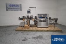 Aesus Premier Wrap Plus #132M, wrap around labeler, up to 300 bottles/minute, with Open Data coder, #3217-1