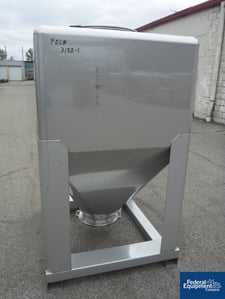 40 cu.ft., Tote Systems, Tote Bin, Stainless Steel, 48" x 42" x 29" straight side x 32" cone bottom, 23"