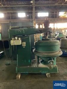Dorr Oliver Oliver Merco #30, nozzle bowl disc centrifuge, 125 HP, rated 90-300 gpm, 3000 rpm, up to 3800 G'