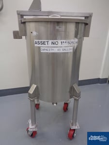 45 gallon Bush Tank, 316 Stainless Steel, open top, flat bottom, serial# BT102, 2004, #2748-130, 2004