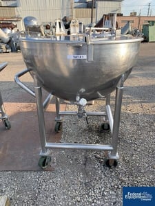 100 gallon Groen #GT-BV-100SP, Kettle, 316 Stainless Steel, open top w/cover, hemispherical bottom, jacketed