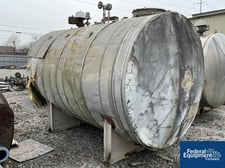 3000 gallon Horizontal storage tank, Stainless Steel construction, 7' diameter x 10' straight side, dished