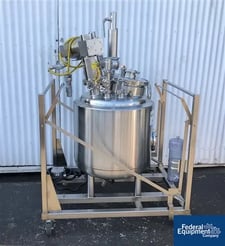 40 gallon ITT Industries Reactor, 316L Stainless Steel, 15/100 psi, dish top & bottom, .5 HP, jacketed
