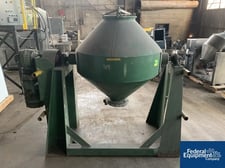 10 cu.ft. Patterson, double cone blender, 3 HP, 39" diameter shell, 8" discharge w/manual butterfly valve, on