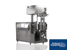 Krieger #MMD50, Vacuum Homogenizer Mixer, 50 liter jacketed mixing vessel, Siemens controls, 400 V., 2002
