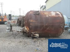 2000 gallon Pfaudler glass lined reactor, 5RW agitator drive, 15 hp, 460 V. explosion proof motor with