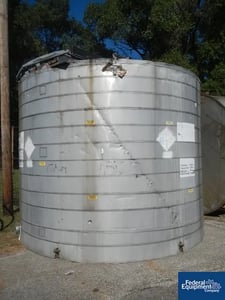 11000 gallon Stainless Steel storage tank, 12' 6" diameter x 11' straight side, dome top, flat bottom, 24"