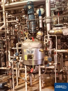 30 gallon Gaspar reactor, 316L Stainless Steel, 18" diameter x 24" straight side, 2.1 semi eliptical dish