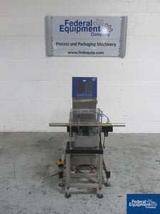 Garvens #S2, checkweigher, 100 gram capacity, 6.5" long weigh section, in and out feed conveyors with BF8