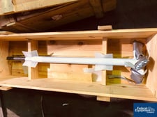 Dedietrich glass lined agitator, for CTJ100 reactor, 100 gallon, approximately 55" long x 18" span, 3 blade