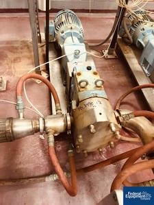 90 GPM, Waukesha #060U2, rotary lobe pump, Stainless Steel, 2.5" inlet/outlet, 7.5 hp, 230/460 volt motor