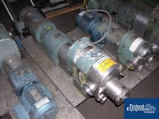 120 GPM, Tri-Clover #PRR125-3M-TC1-4-SL-S, 3" rotary lobe pump, Stainless Steel, 5 HP, #28285