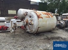 1600 gallon Gunthard, 316L Stainless Steel reactors, 60 psi, jacketed for 80 psi, 72" diameter x 84" straight