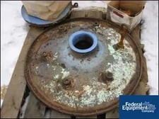 Pfaudler glass lined great cover, 42" diameter w/6" agitator nozzle, (6) bosses, rated 100 psi, #22315