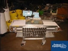 Image for 17" wide x 4.6' long, Robbins-Myers #1983, belt conveyor, Stainless Steel construction, 1 HP, on caster, #21665