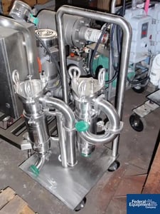 4" Dual basket filter, Stainless Steel, (2) 4" diameter x 11" deep baskets, on cart, #30266