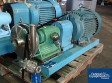 Tri-Clover #SP216M-2475-59, centrifugal pump, Stainless Steel, 2" x 1.5" on base, 25 HP, 460 V., serial