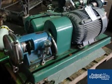 Tri-Clover #C218MD25T-8, centrifugal pump, Stainless Steel, 2" x 1.5" on base, 25 HP, 230/460 V., serial