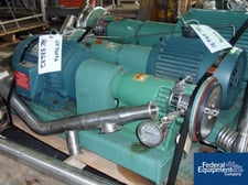 Tri-Clover #SP216MY-S, centrifugal pump, Stainless Steel, 2" x 1.5" on base, 5 HP, 230/460 V., serial
