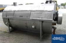 Rotary blancher, 304 Stainless Steel, 40" diameter x 98" L perforated drum, 2 HP, 70.6:1 ratio, side access