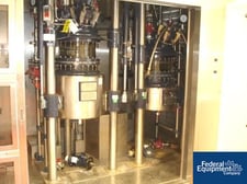 26.42 gallon R & M Italia reactor train, 100 liter, glass lined, removable dish top, dish bottom, 150 psi