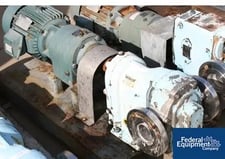 APG rotary lobe pump, Apg Steel, 2.5" inlet/outlet, on base w/7.5 HP motor, #35694