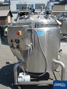 132.08 gallon DCI, 500 liter reactor, 316L Stainless Steel, 36" dia x 32" straight side, 30/115 psi