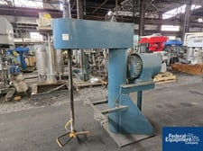 Schold, slow bow tie mixer, 20 HP, Stainless Steel shaft & blade, air over oil hydraulic lift, floor mounted