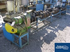 Multi drum rotator, 4 drum capacity, 48" long section, unitized base w/2 HP Reeves variable speed drive