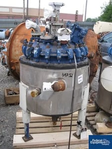 30 gallon Pfaudler, glass lined receiver, 20" dia.x 20" straight side, removable dish top, dish bottom